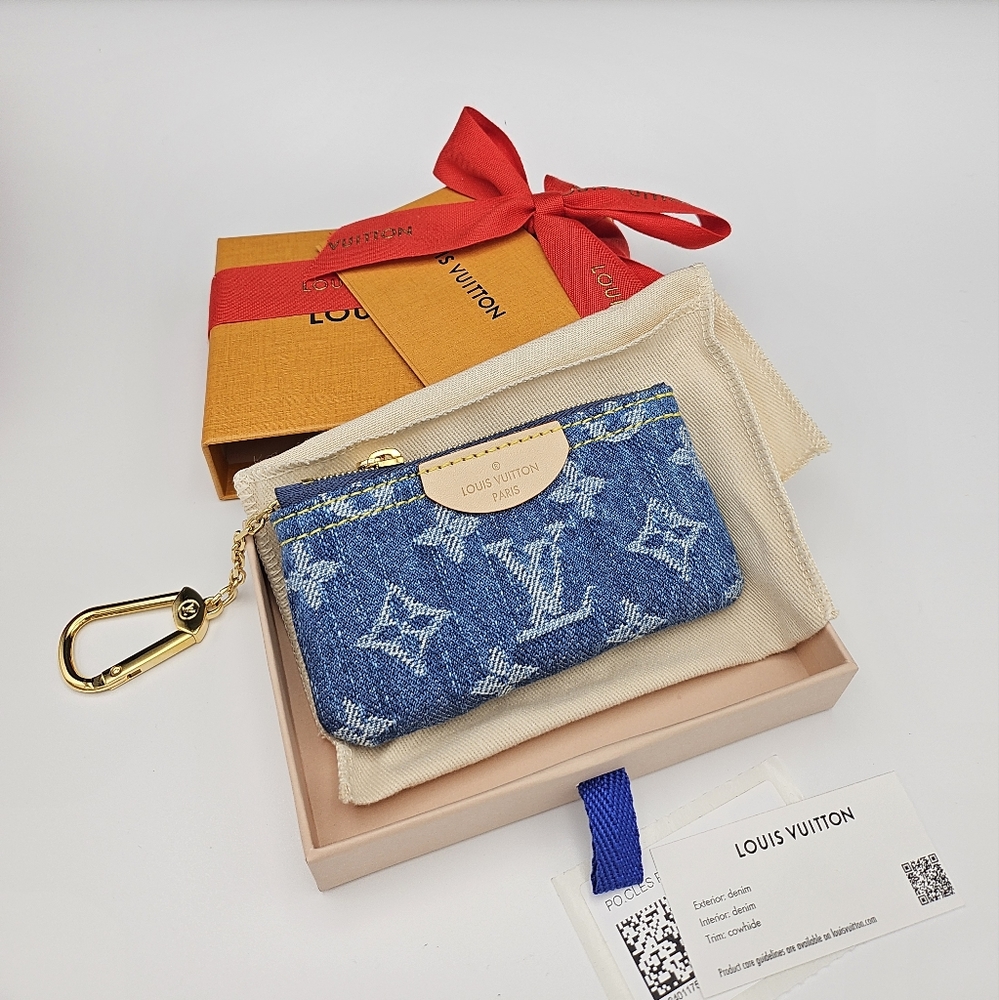 Brand new 2024 authentic Louis Vuitton denim remix key pouch - Picture 13 of 13
